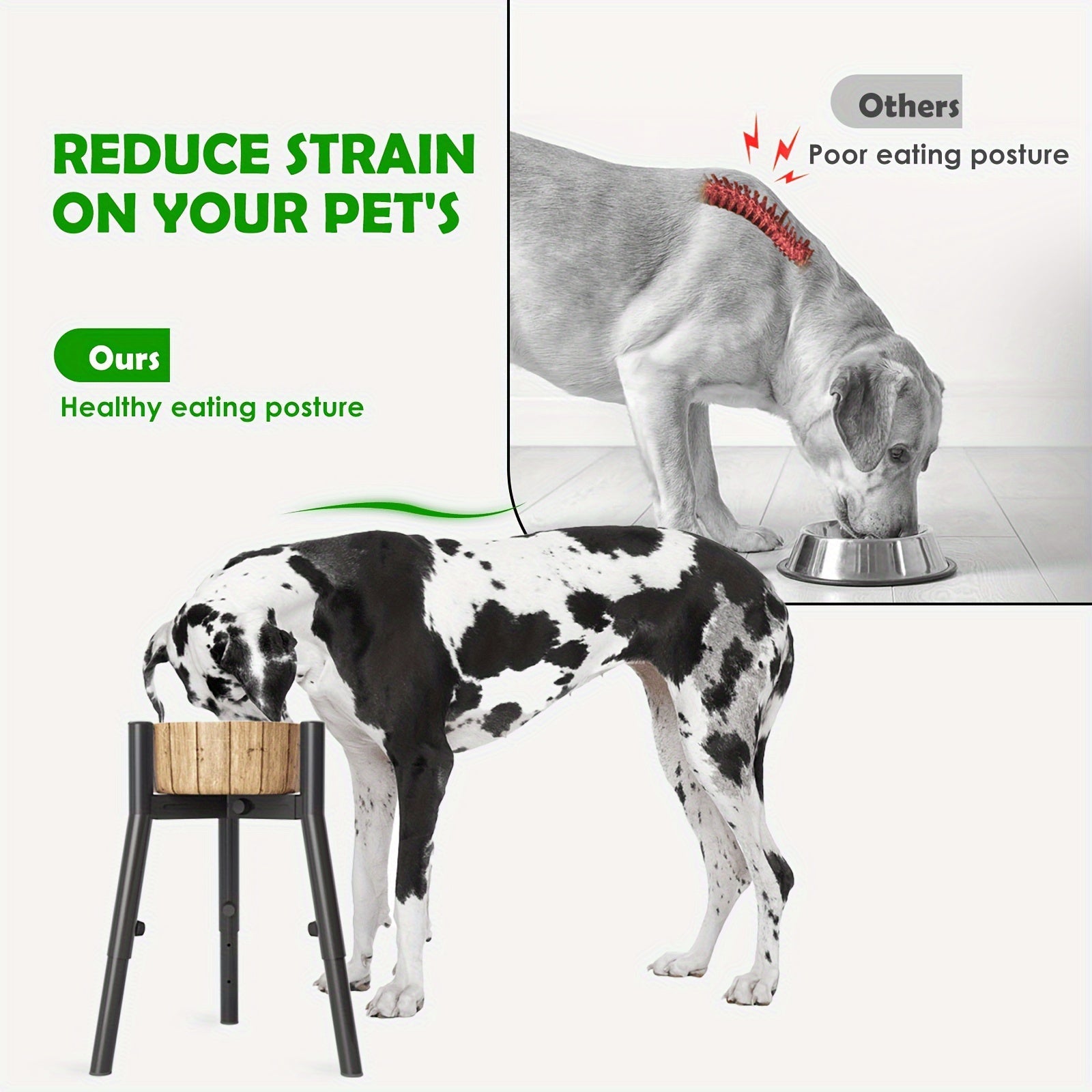 Adjustable Metal Dog Bowl Stand for Large Dogs-1