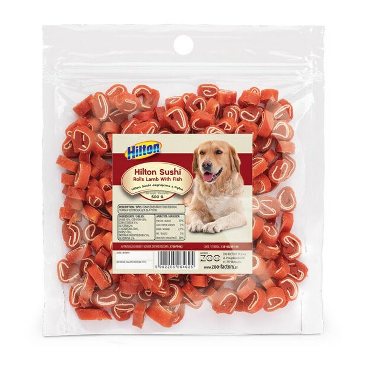 Dog Snack Hilton Sushi Rolls Lamb Cod 500 g-0