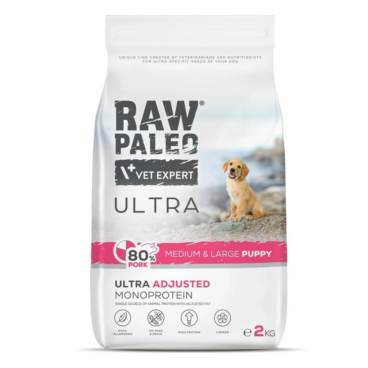 Fodder VETEXPERT RAW PALEO Ultra Pork Medium & Large Puppy Pig 2 Kg-0