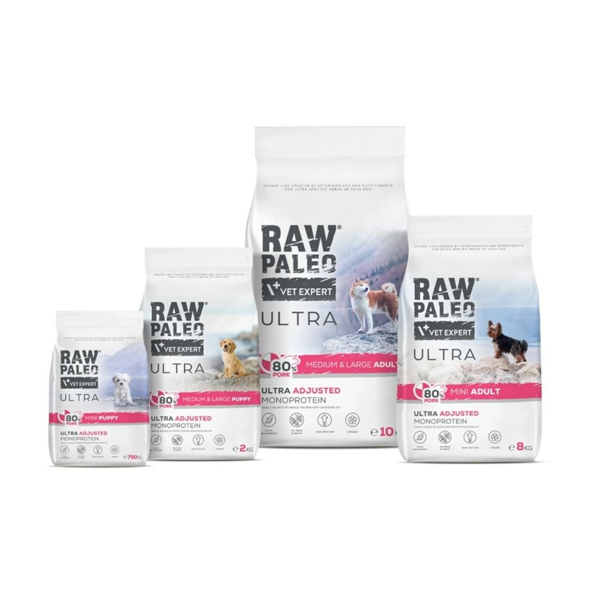 Fodder VETEXPERT RAW PALEO Ultra Pork Medium & Large Puppy Pig 2 Kg-1