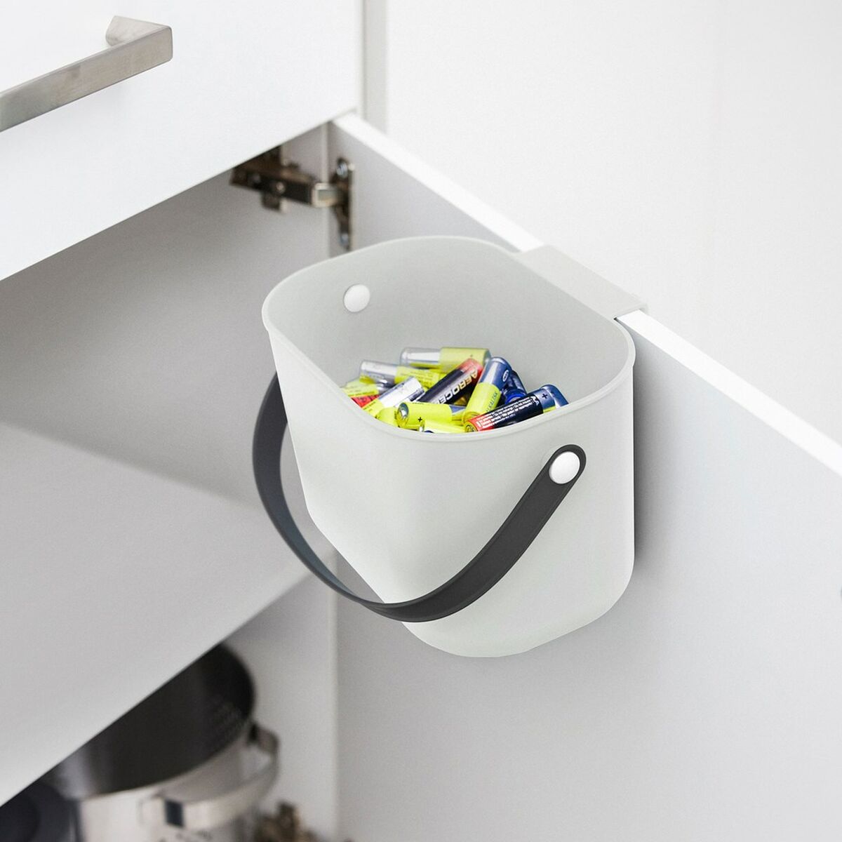Bucket container Rotho White Recycled plastic-2