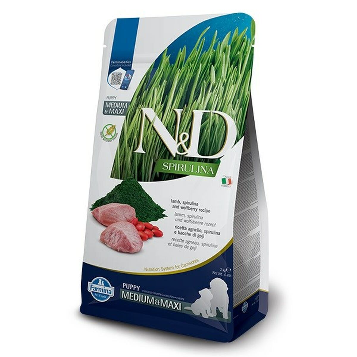 Fodder Farmina Puppy MED/MAXI Kid/Junior Lamb 2 Kg Spirulina-0