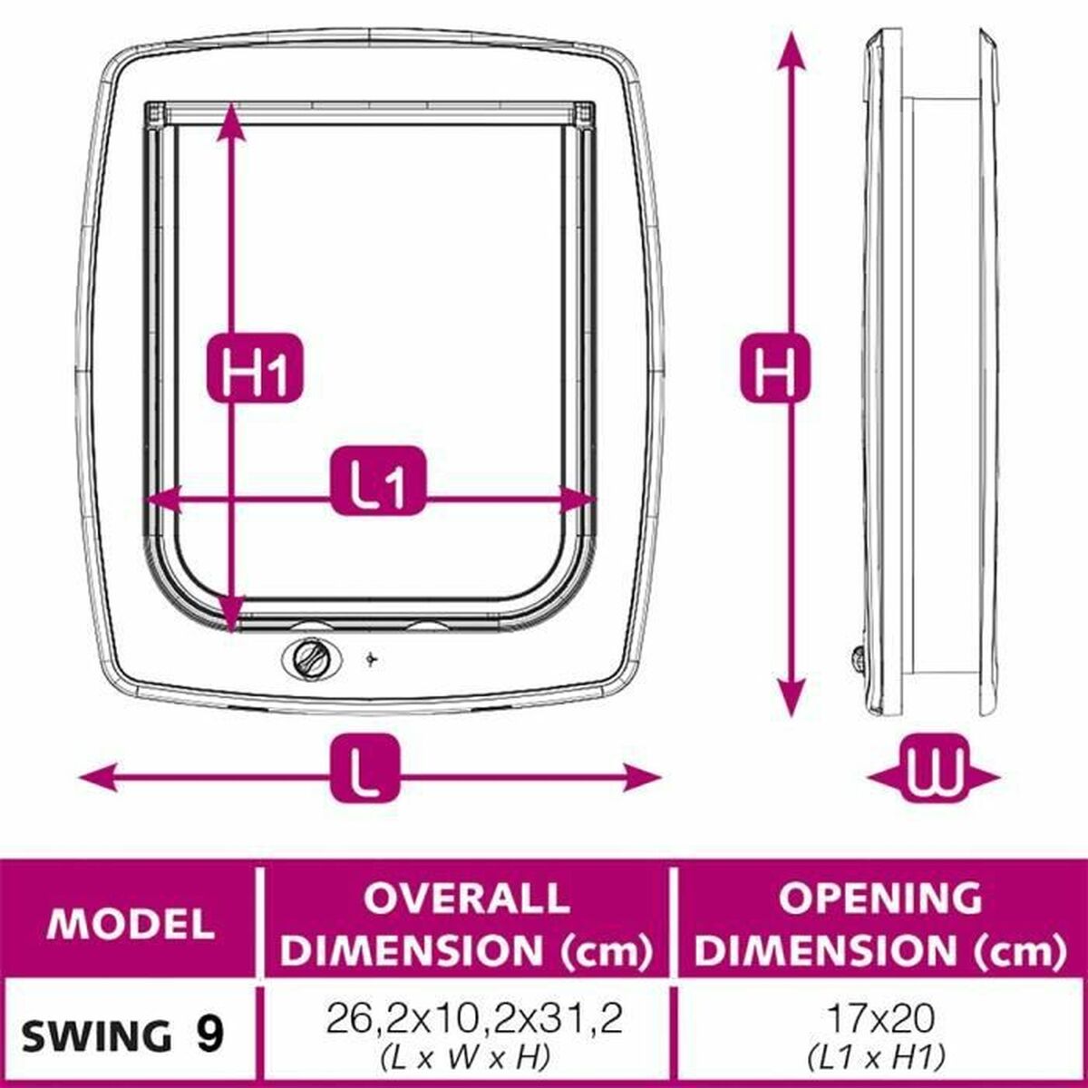 Cat Flap Ferplast Swing 9 26,2 x 10,2 x 31,2 cm Brown Plastic-1