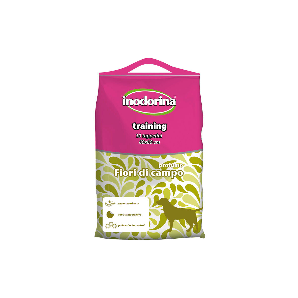 Puppy training pad Inodorina WILD FLOWER 60 x 60 cm (10 Units)-0