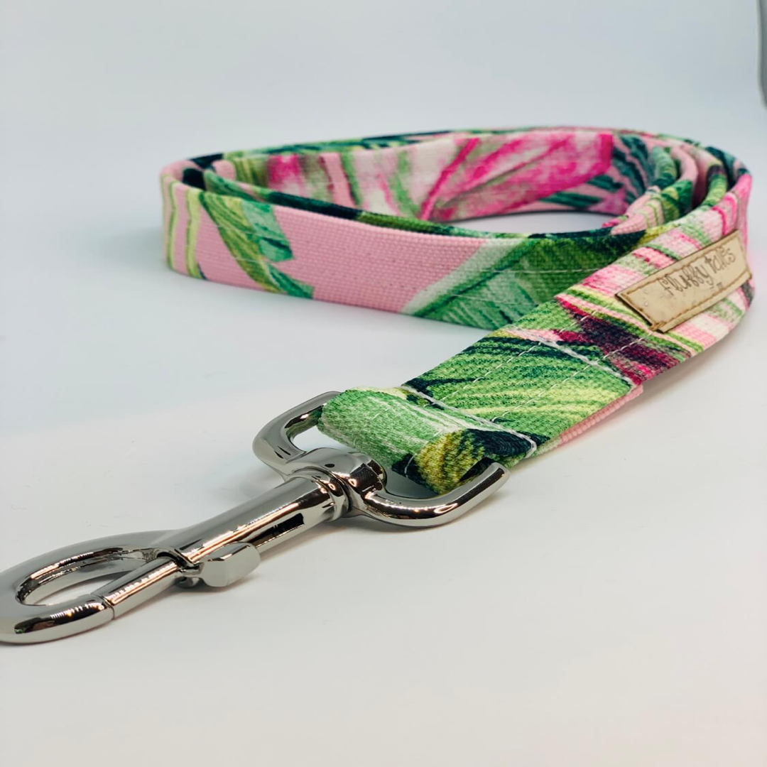 Tropical Palms Dog Lead - Fluffy Tales