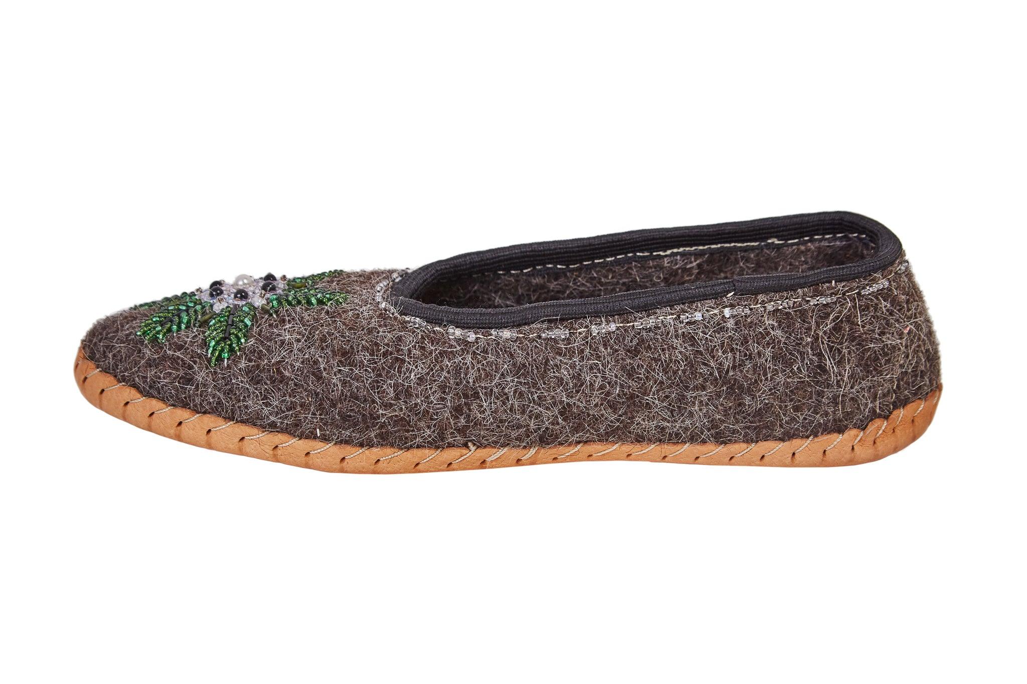 Adult Woolen Slippers (felt) with beads-2