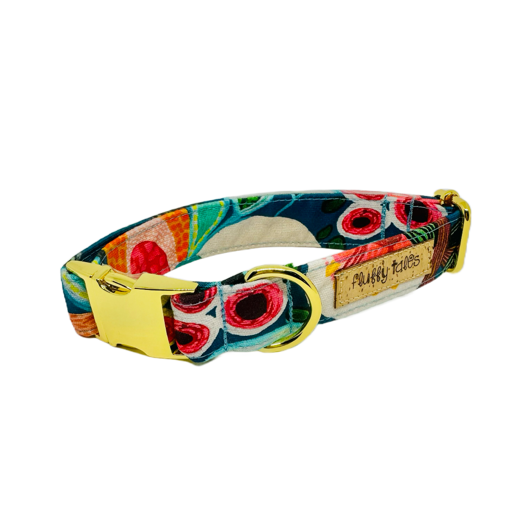 The 'Blue Bush Flora' Collar - Fluffy Tales
