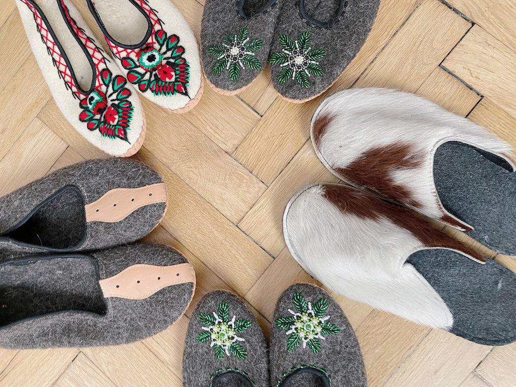 Adult Woolen Slippers (felt) with beads-4